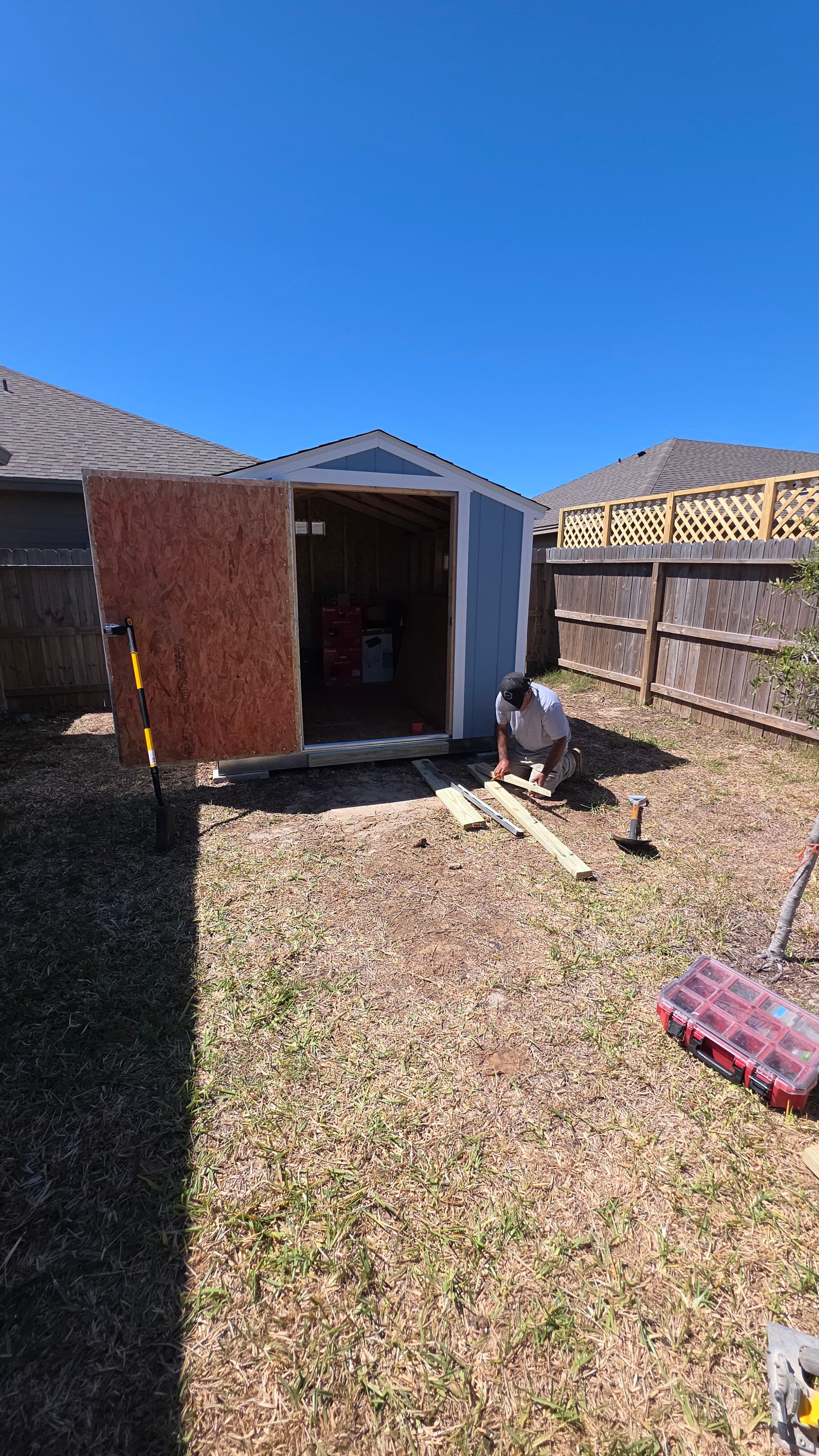 Project Custom Blue Shed with Easy Access Ramp image