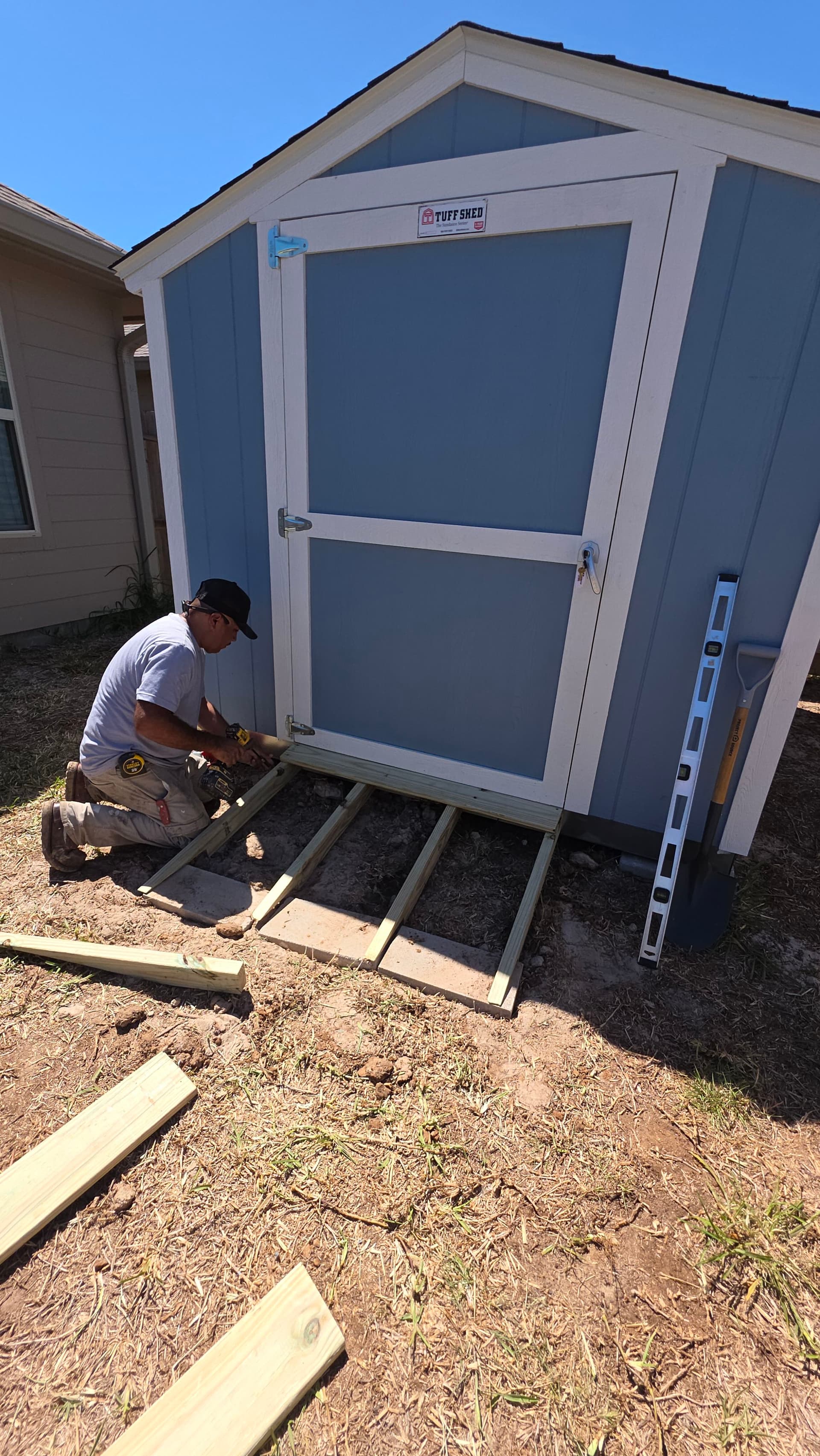 Gallery photos for Custom Blue Shed with Easy Access Ramp: Image #3