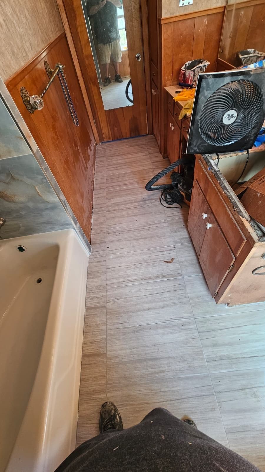 Gallery photos for 1964 Bathroom Gets a New Tub, Porcelain Tile Surround and Fresh Flooring: Image #5