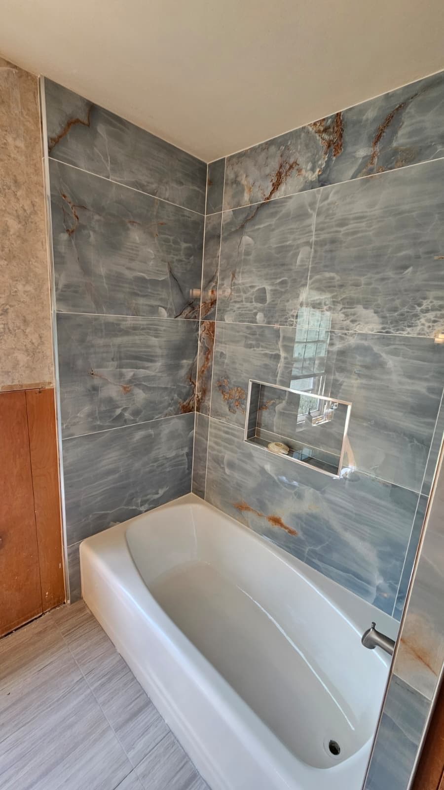 Gallery photos for 1964 Bathroom Gets a New Tub, Porcelain Tile Surround and Fresh Flooring: Image #6