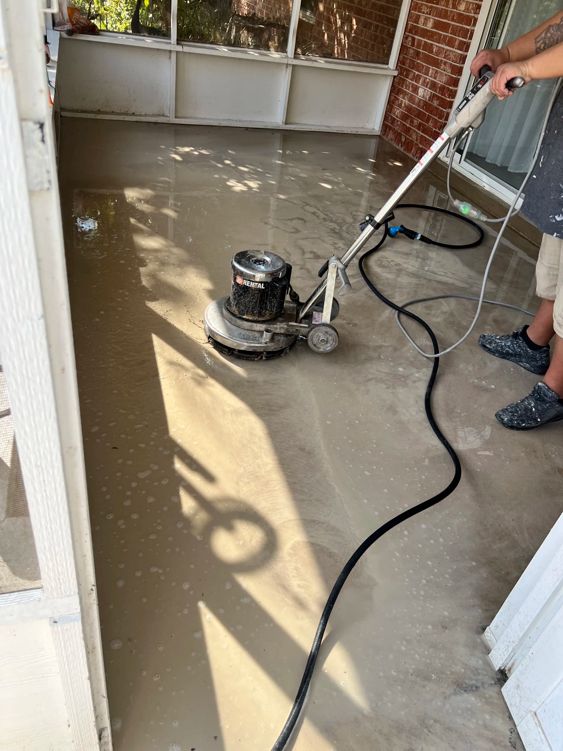 Metallic Epoxy Floor Upgrade on a Screened-In Porch image